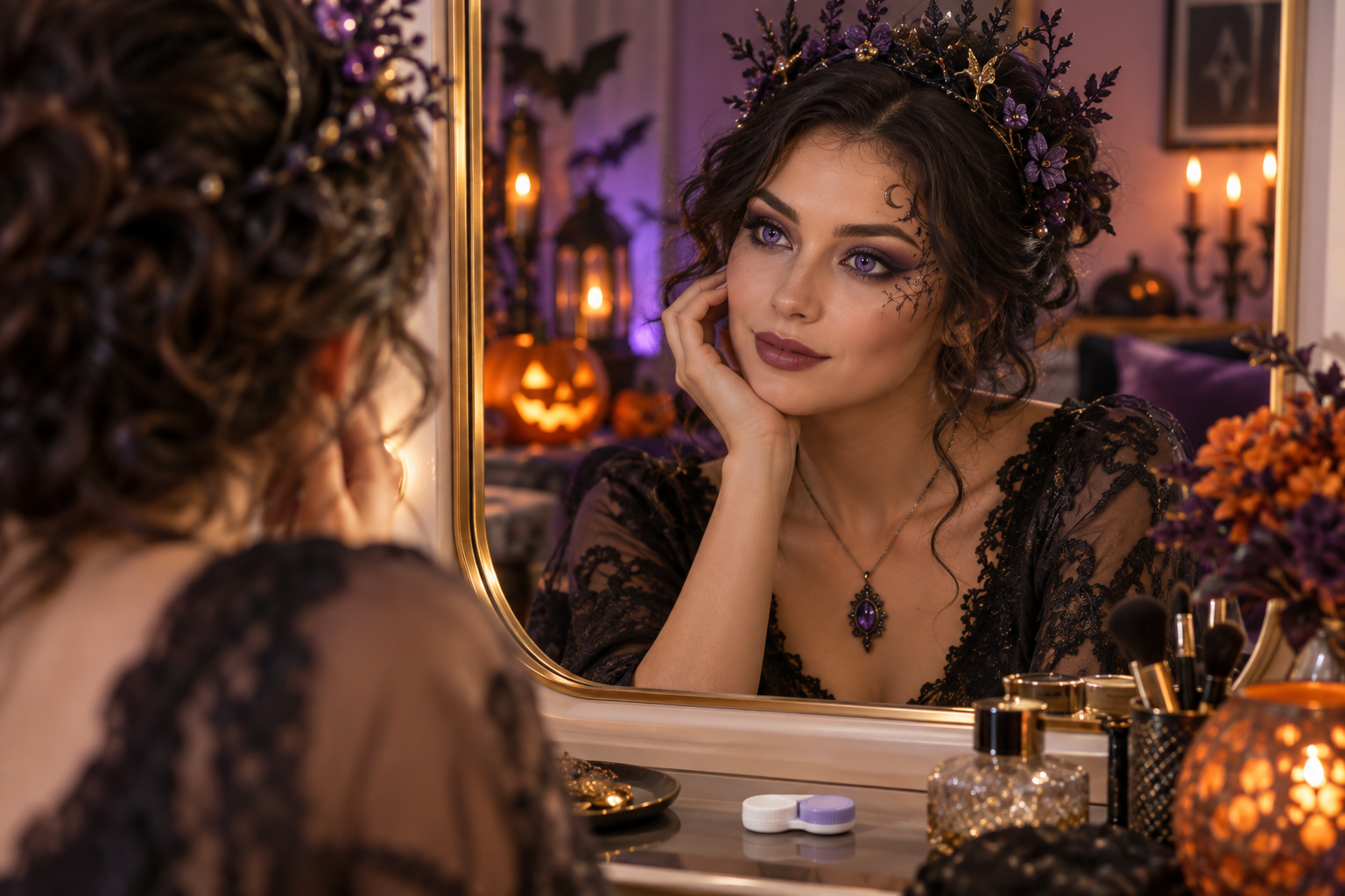 Halloween character with coloured lenses